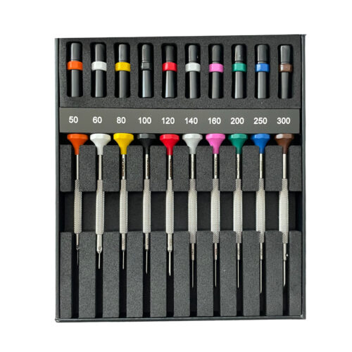 Bergeon 30081-AC10 Set of 10 INOX Watchmaker Screwdrivers in Box