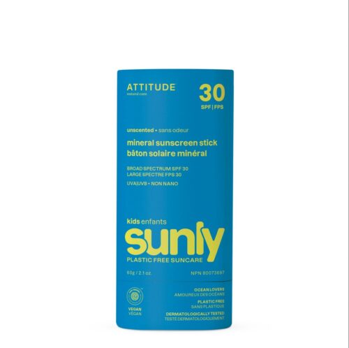 Kids Mineral Sunscreen SPF 30, Unscented, Sunly, ATTITUDE