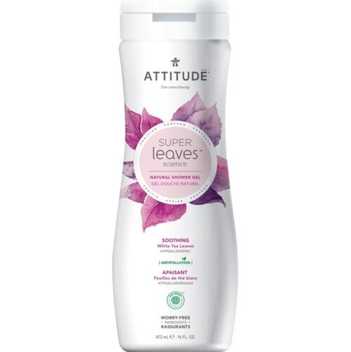 Moisturizing Shower Gel, White Tea Leaves, Super Leaves, ATTITUDE