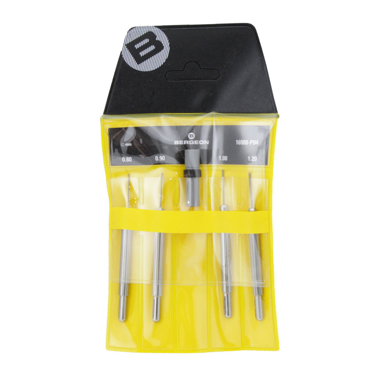 Bergeon 16988-P04 watch band/strap pin punch tool kit 4 piece set in pouch - Image 3