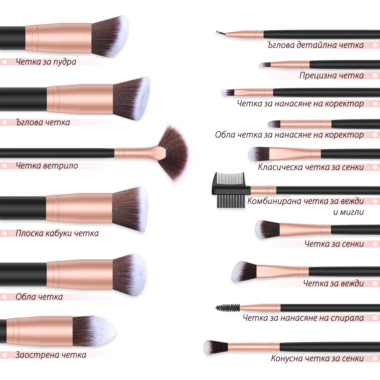 BESTOPE Makeup Brushes 16 Pcs Makeup Brush Set Premium Synthetic Foundation - Image 8