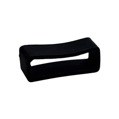 Black silicone keeper for watch strap, 22mm