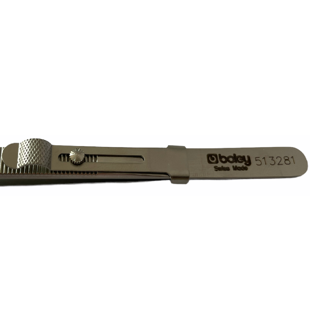 Boley diamond stainless steel tweezers with core, groove and locking system for gemstones - Image 3