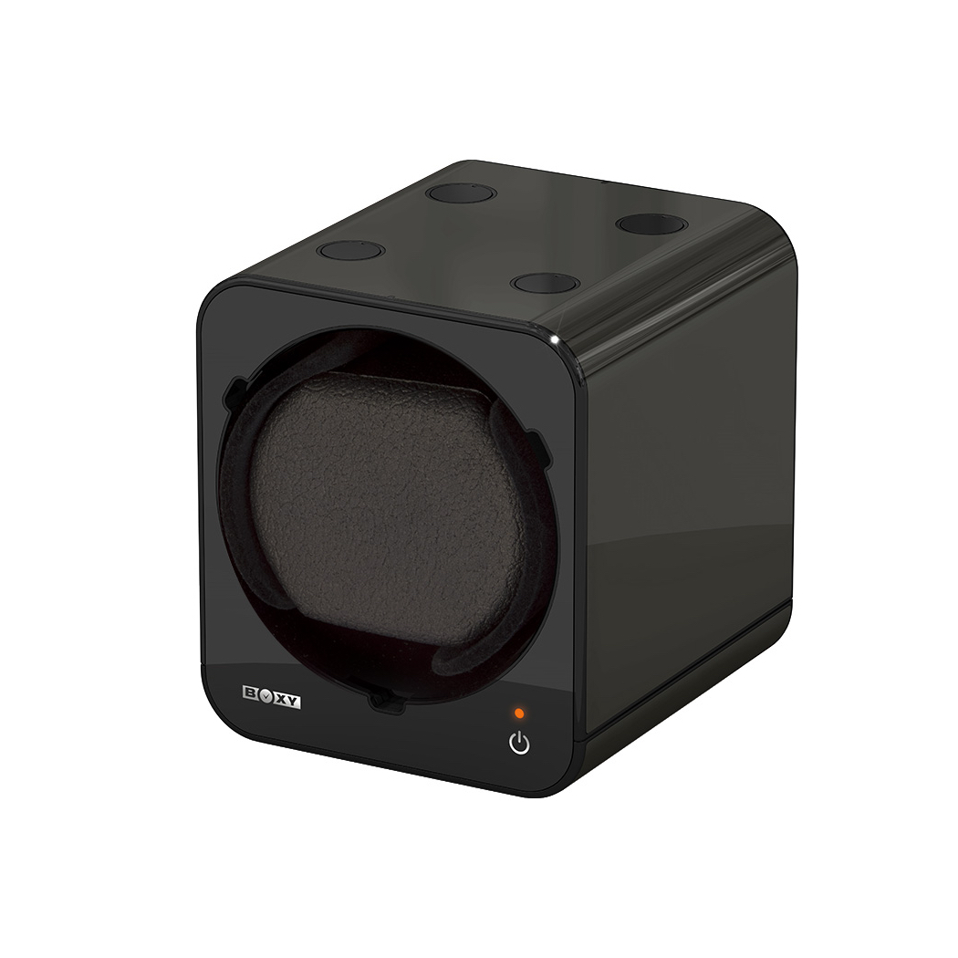 Boxy Fancy Brick black watch winder box for one watch combinable with adapter - Image 2