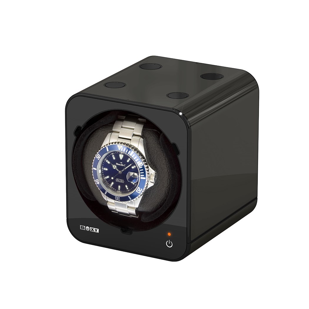 Boxy Fancy Brick black watch winder box for one watch combinable with adapter - Image 4