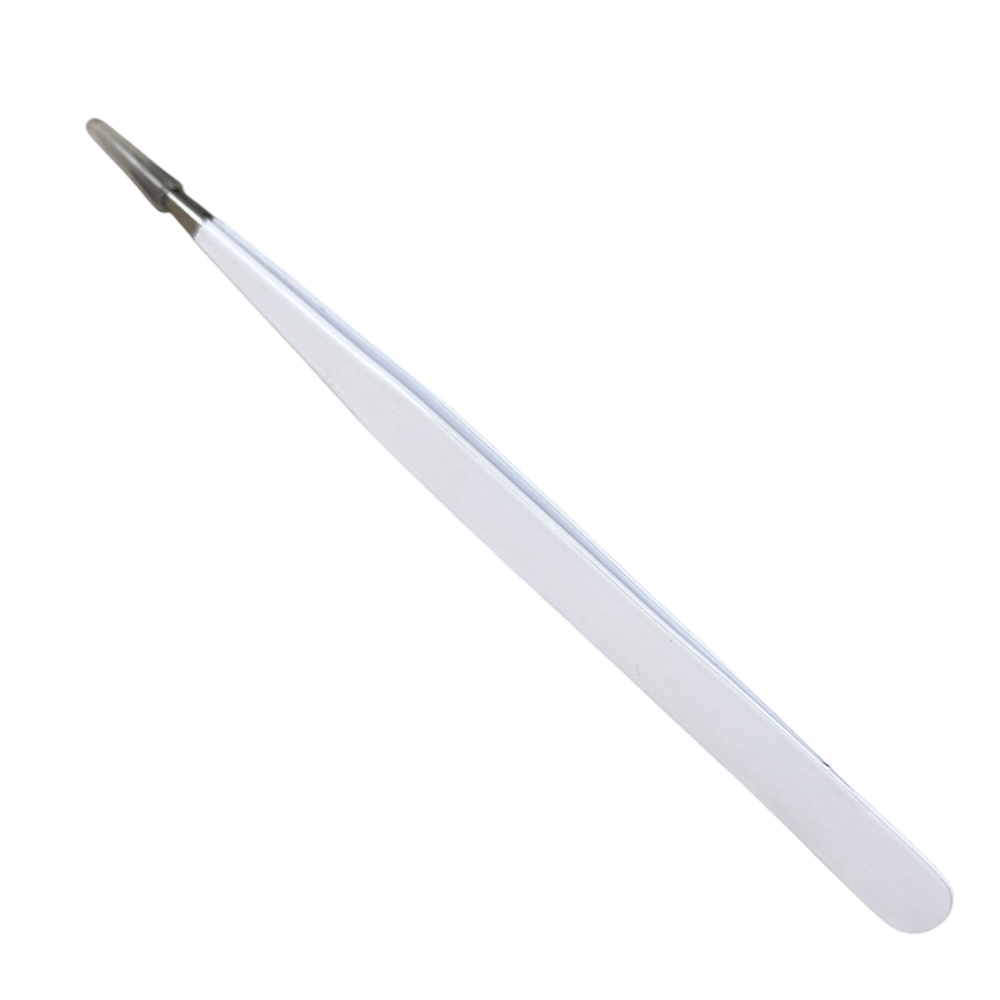 Buzzufy C16 white coated tweezer for watch parts, non-magnetic, 140mm - Image 3