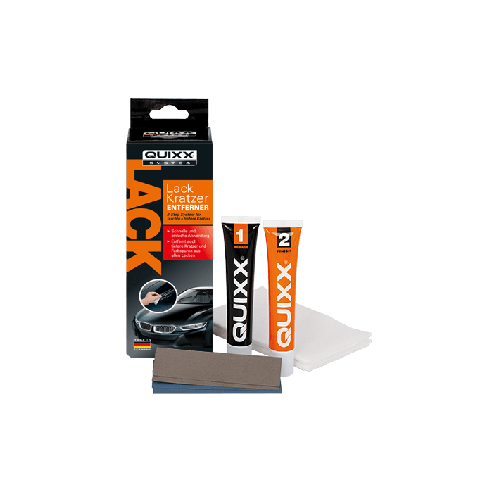 QUIXX Paint Scratch Remover Kit (Ref. 00070) – 2-Step Repair System with Repair No.1 + Finish No.2, Polishing Cloths & 3000-Grit Sandpaper, Made in Germany - Image 18