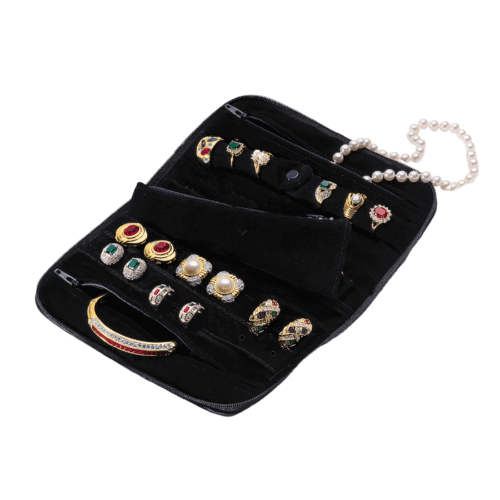 Connoisseurs leather black jewellery clutch CONN1055