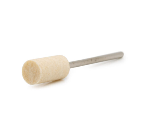 Felt polisher hard white wheel, cylinder, Ø 8 mm, HP shaft
