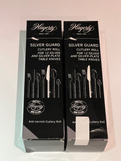 DAMAGED PACKAGING: 2 PACK Hagerty Silver Guard Cutlery Roll for 12 Table Knives - Anti-Tarnish Storage Protector SEE PHOTOS