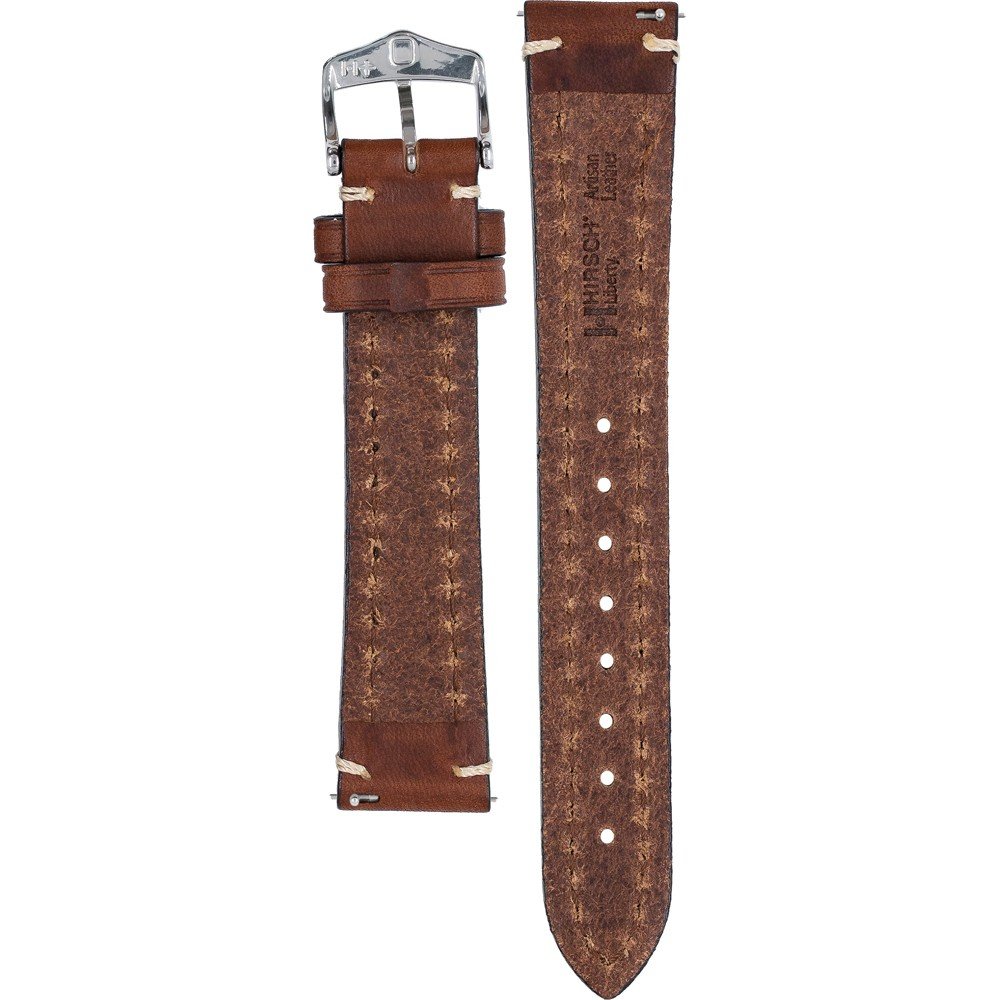 Hirsch Liberty Artisan L brown calf leather watch strap 20 mm 10900210-2-20 - Image 2