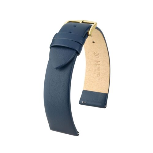 Hirsch Toronto L blue calf leather watch strap, 18 mm, 03702080-1-18