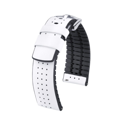 Hirsch watch leather strap TIGER L white 20mm 0915075000-2-20