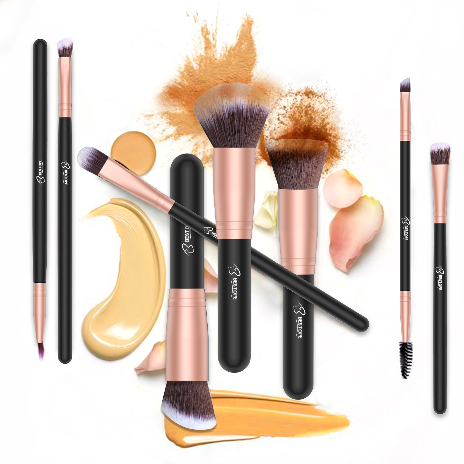 BESTOPE Makeup Brushes 16 Pcs Makeup Brush Set Premium Synthetic Foundation - Image 5