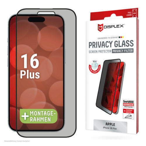 Displex Privacy Glass for iPhone 16 Plus - Black