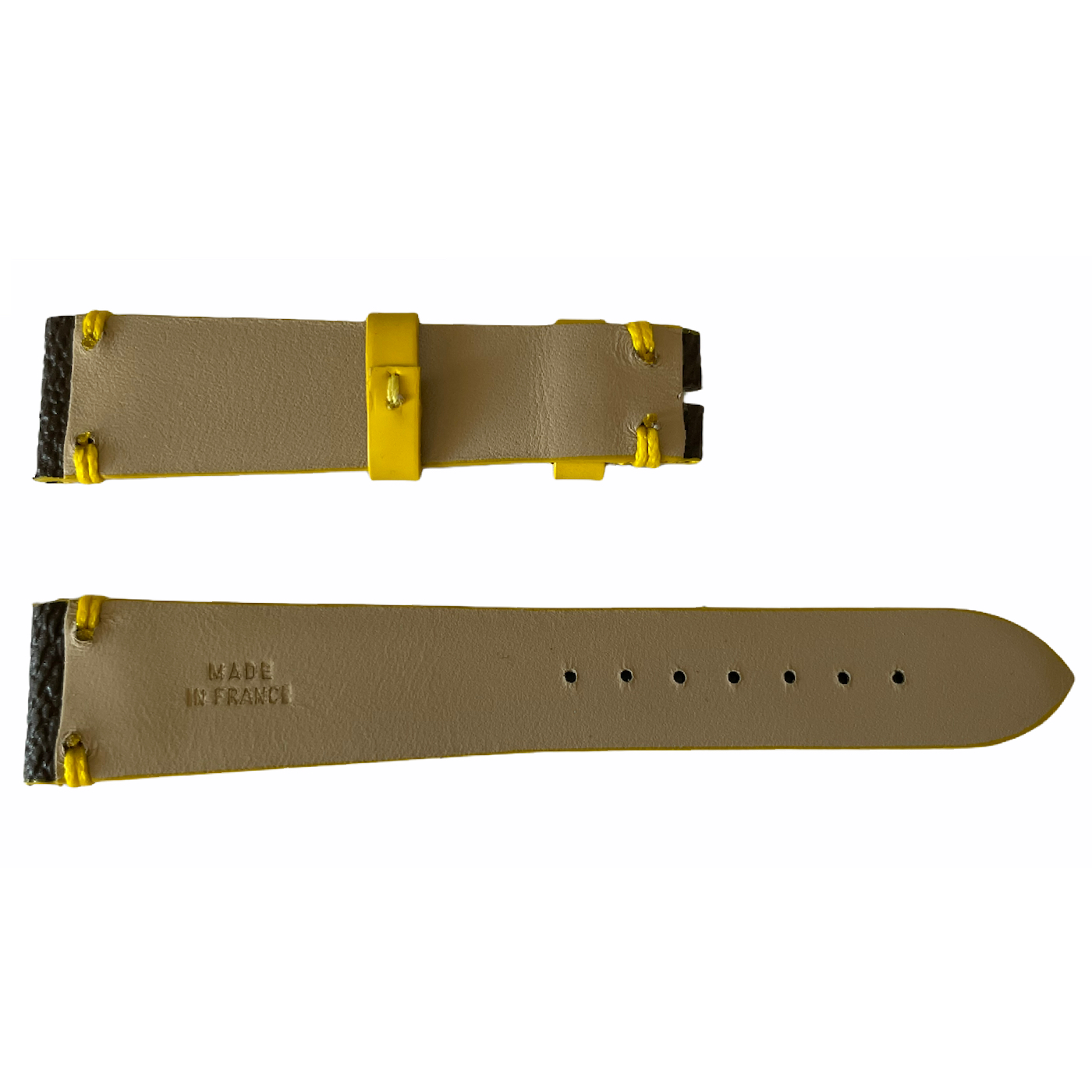 Louis Vuitton monogram leather strap for watches brown & yellow 18 mm - Image 2