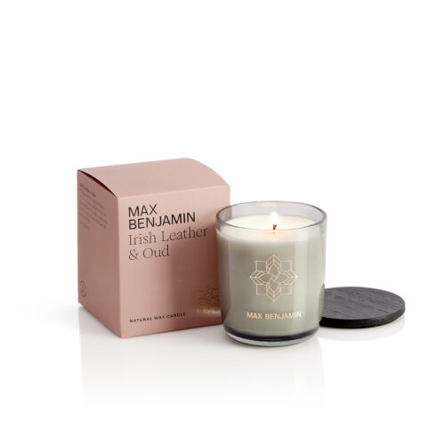 Irish Leather and Oud Luxury Natural Candle – Max Benjamin