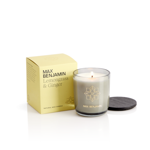 Max Benjamin Luxury Natural Candle & Lid – Lemongrass & Ginger