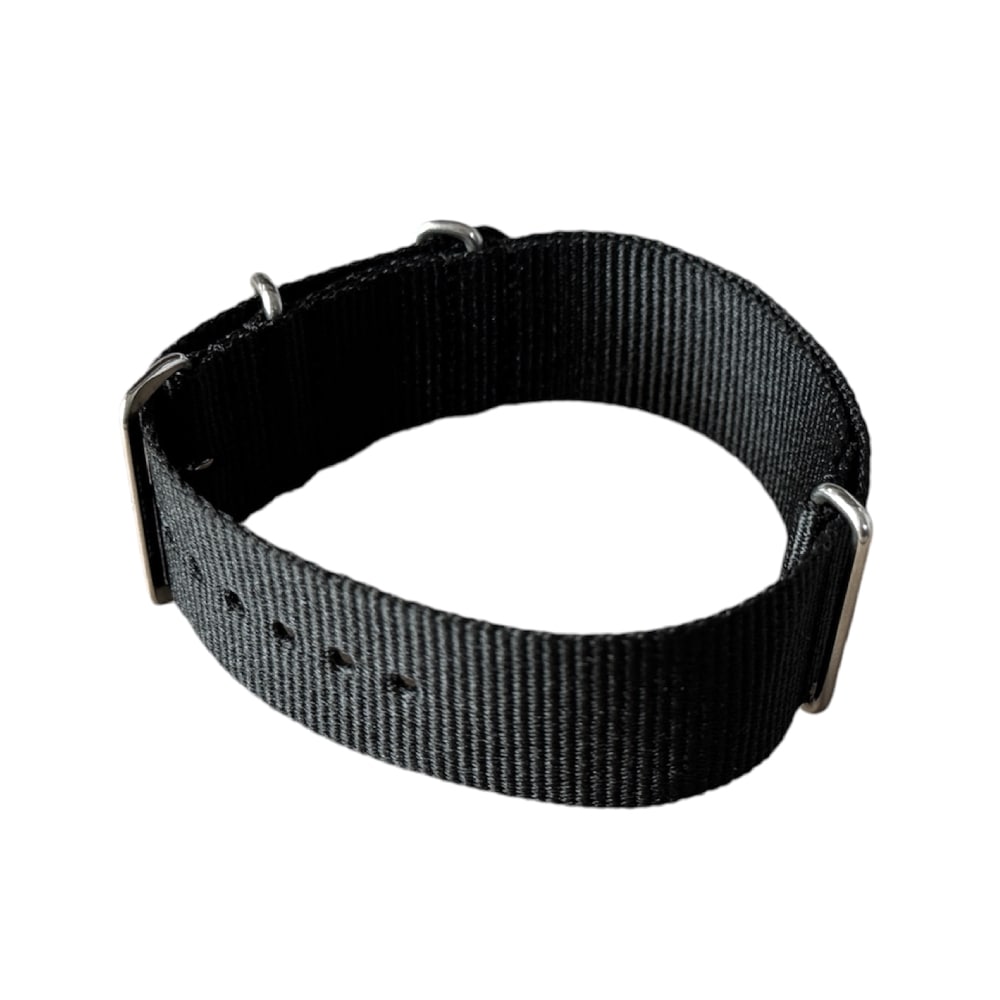 Nylon watch NATO strap black, 22mm - Image 2