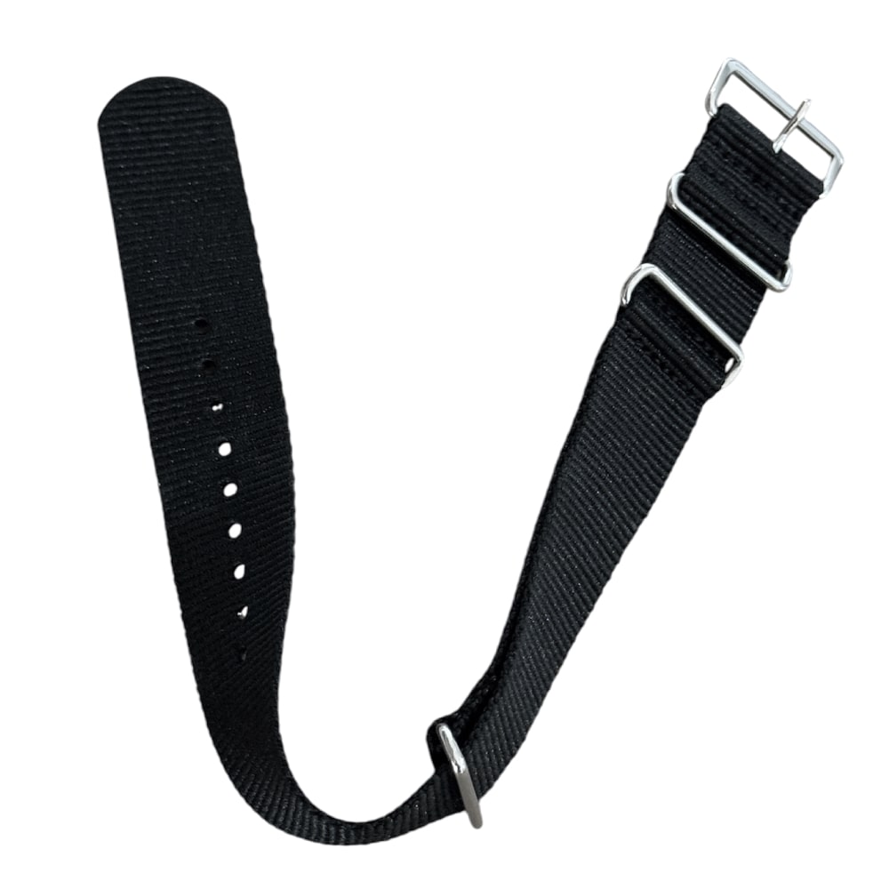 Nylon watch NATO strap black, 22mm - Image 3