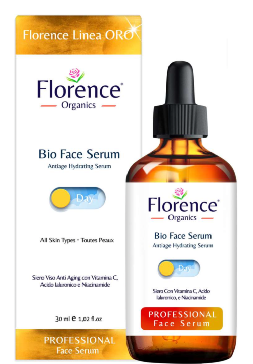 Organic Vitamin C Serum & Hyaluronic Acid for Face, Neck and Eye contour 30 ml. Florence Organics