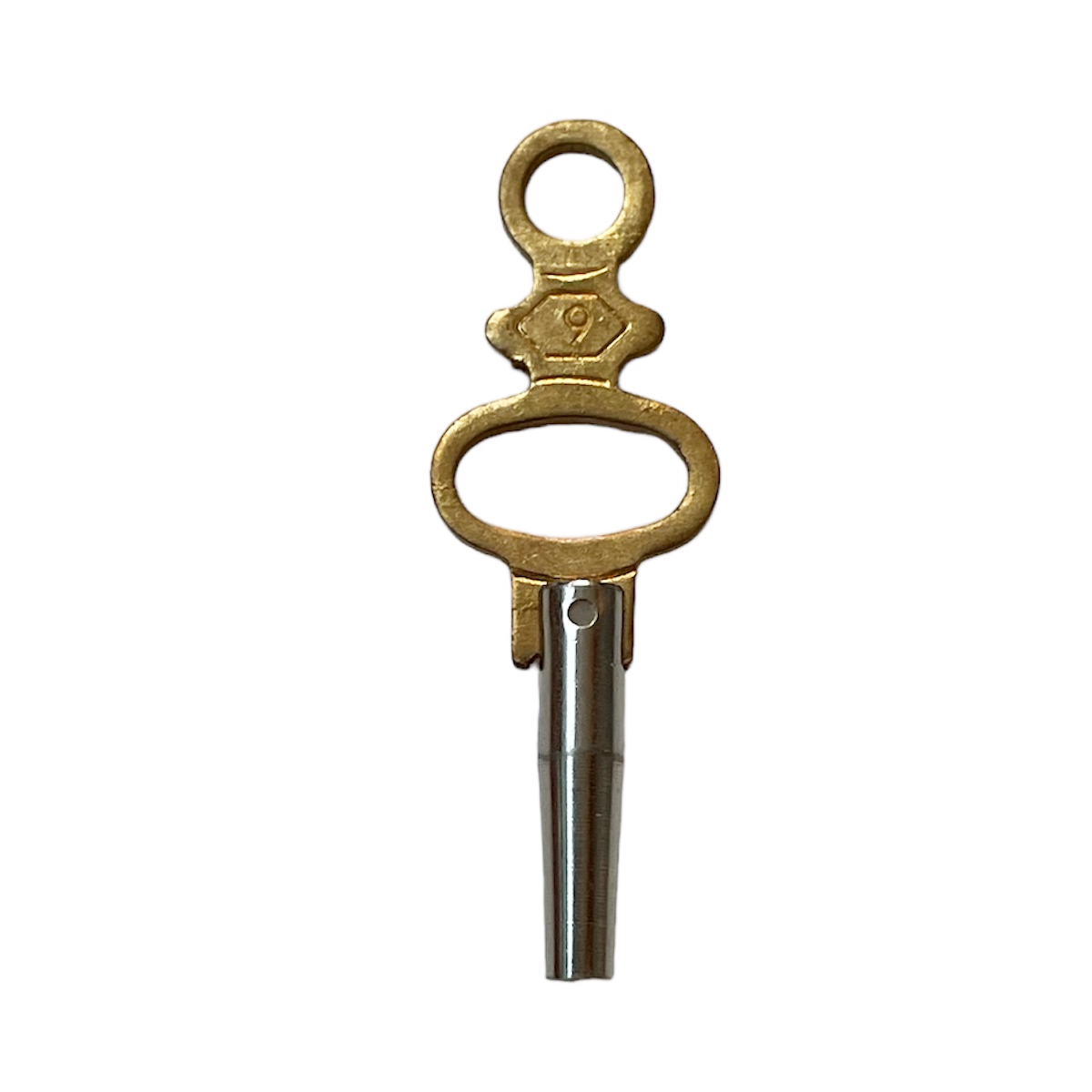 Pocket key No.5 nickel-plated steel shaft and punched brass handle 1.50 mm