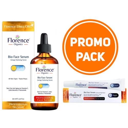 2 PACK Organic Day and Night Vitamin C & Hyaluronic Acid Serum for Face, Neck and Eye contour 30 ml. Florence Organics, good till February 2026