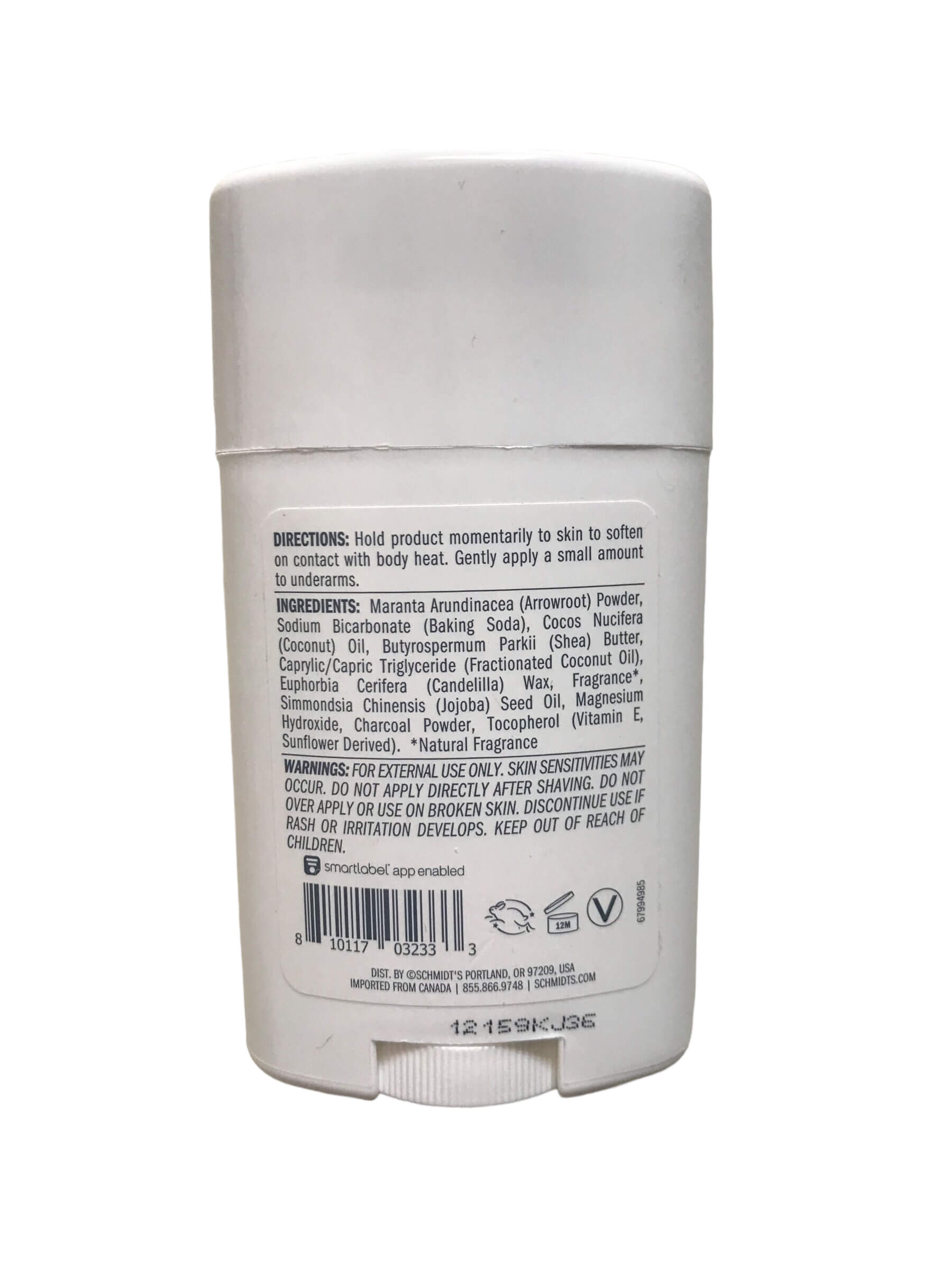 Schmidt's Naturals Charcoal Magnesium Deodorant Stick - Image 2