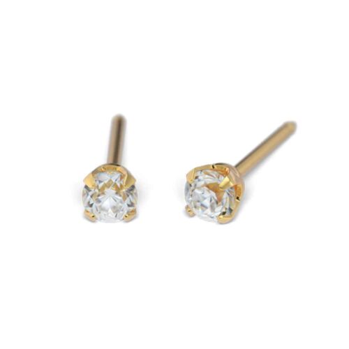 Studex Gold-Plated Baby Tiffany with cubic zircon Earrings, 4mm, 7521-0100