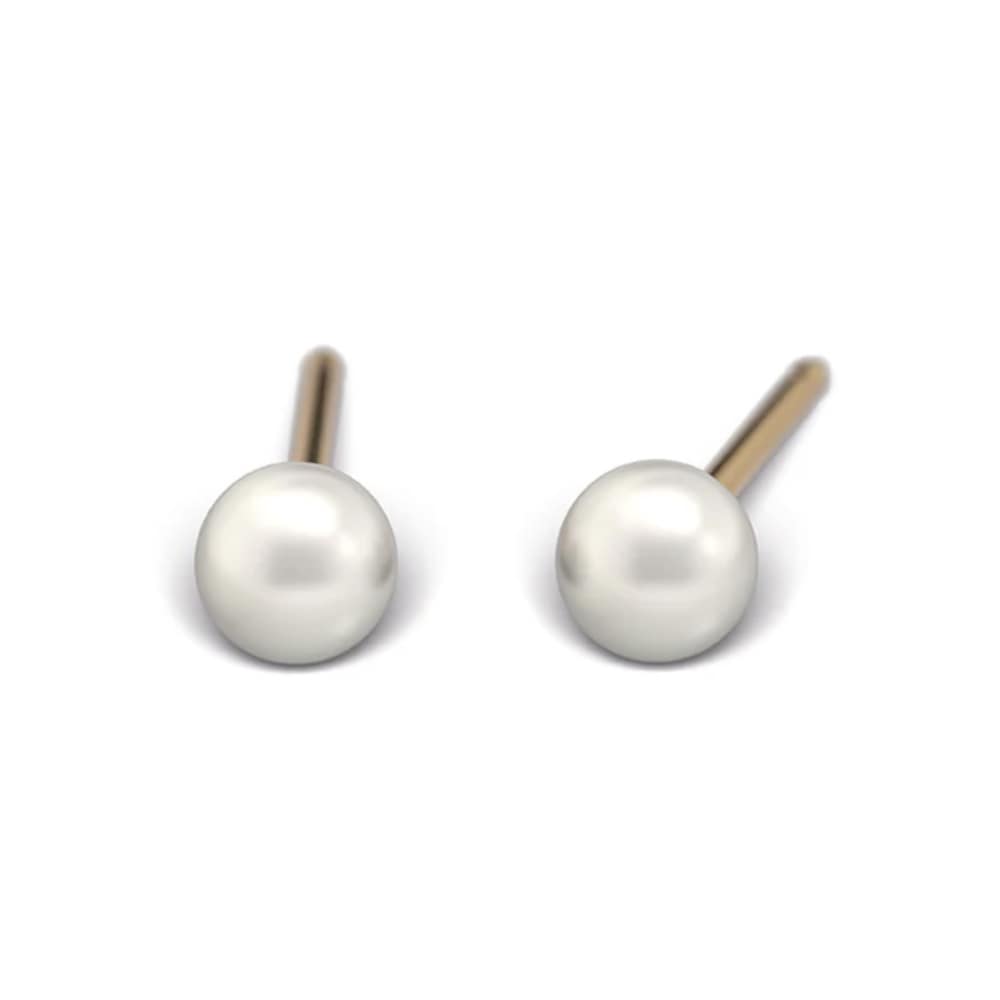 Studex Gold-Plated Earrings with White Pearl, 3mm 7531-0673