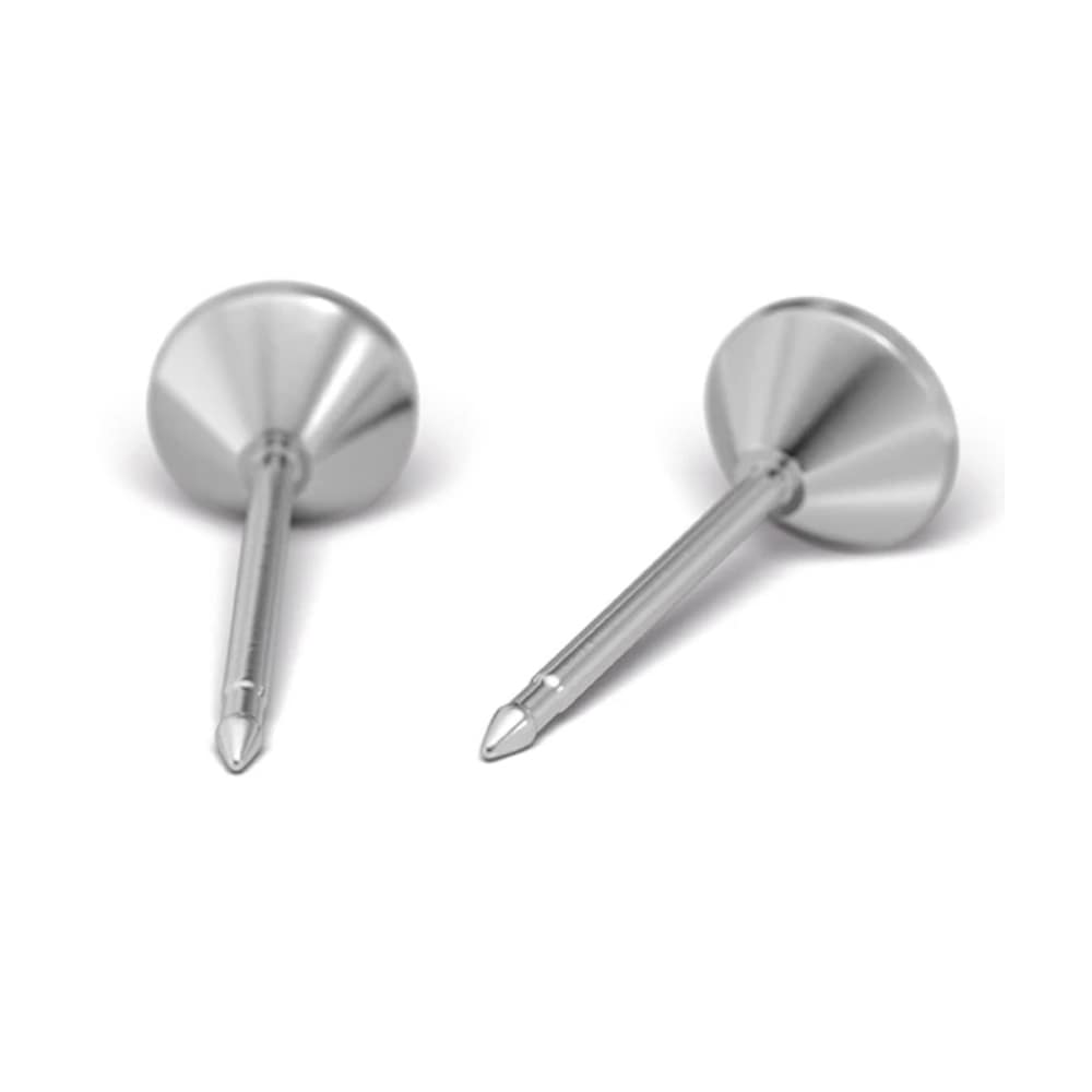 Studex silver (steel) 4mm green stone earrings with peridot motif - Image 2