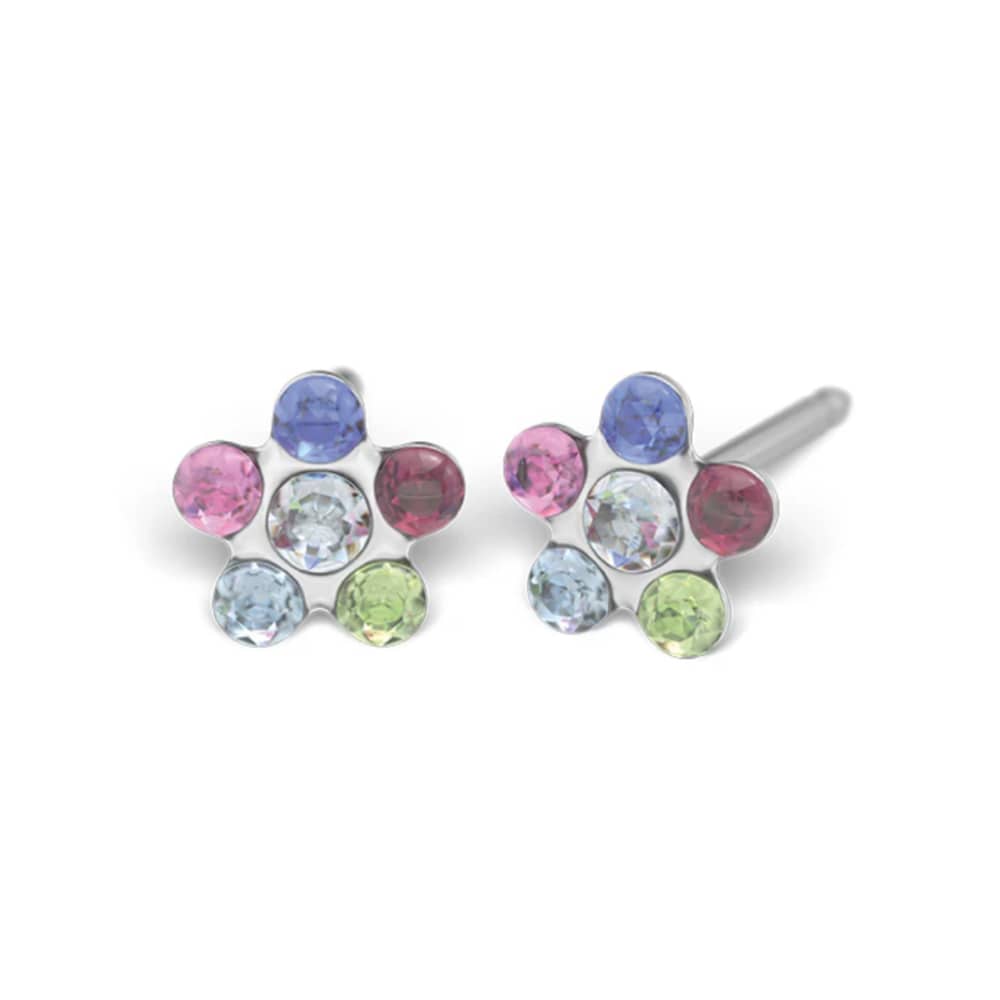 Studex steel Rainbow Daisy Flower Earrings, 5mm 7512-6213