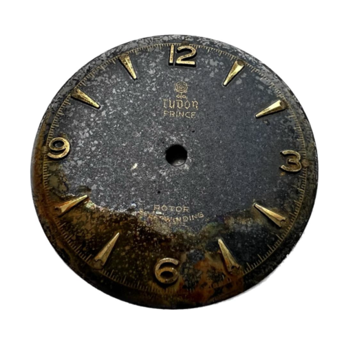 Tudor Oyster Prince caliber 390 automatic movement with dial and gold tone hands for repair or parts