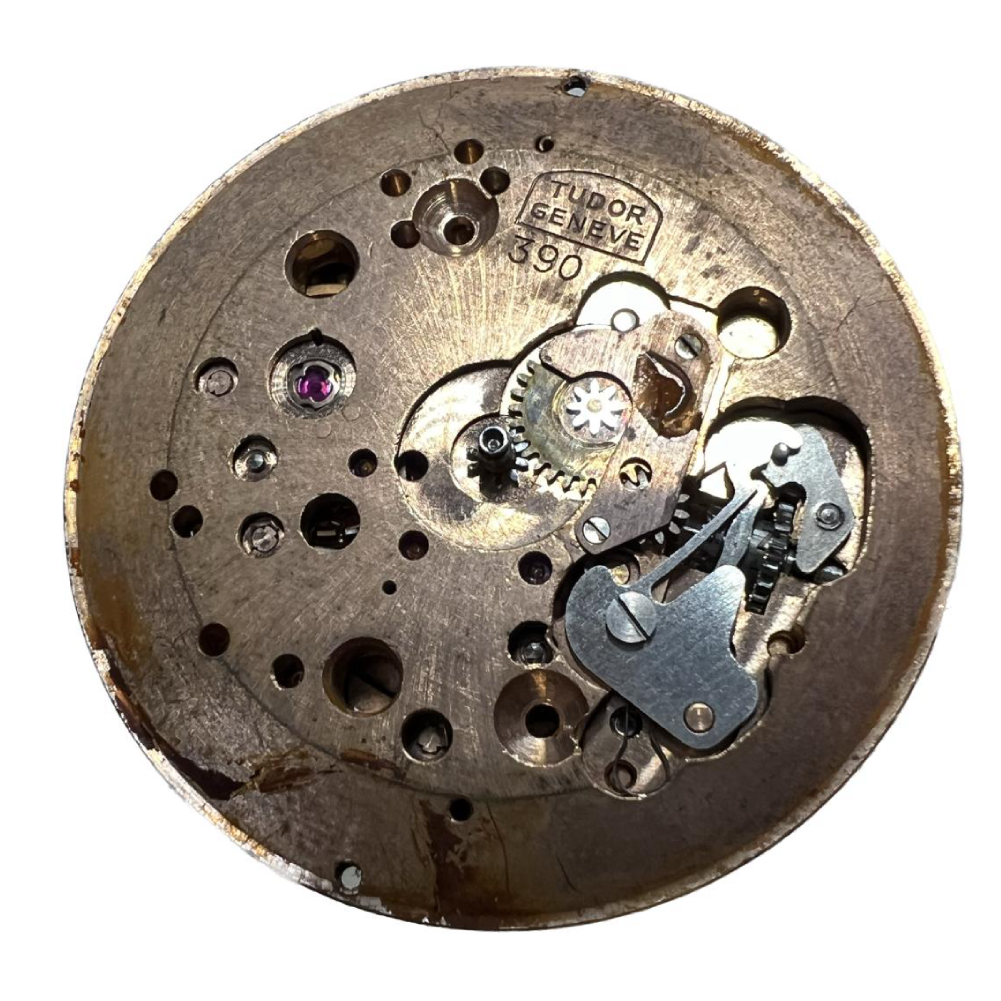 Tudor Oyster Prince caliber 390 automatic movement with dial and gold tone hands for repair or parts - Image 4