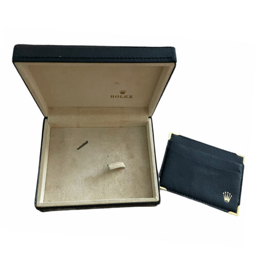 Vintage Rolex Cellini black leather box with card holder 49.00.71