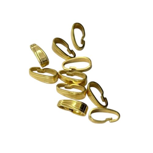 Yellow double gold plated pendant loop connector, 8.0 x ​3.0mm
