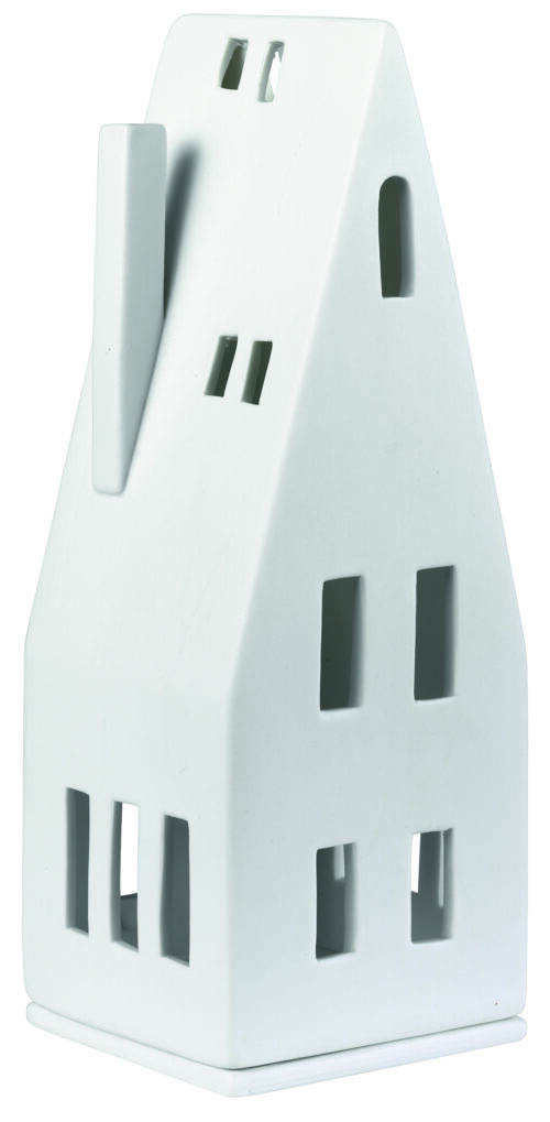 Illuminated House with Sharp Roof