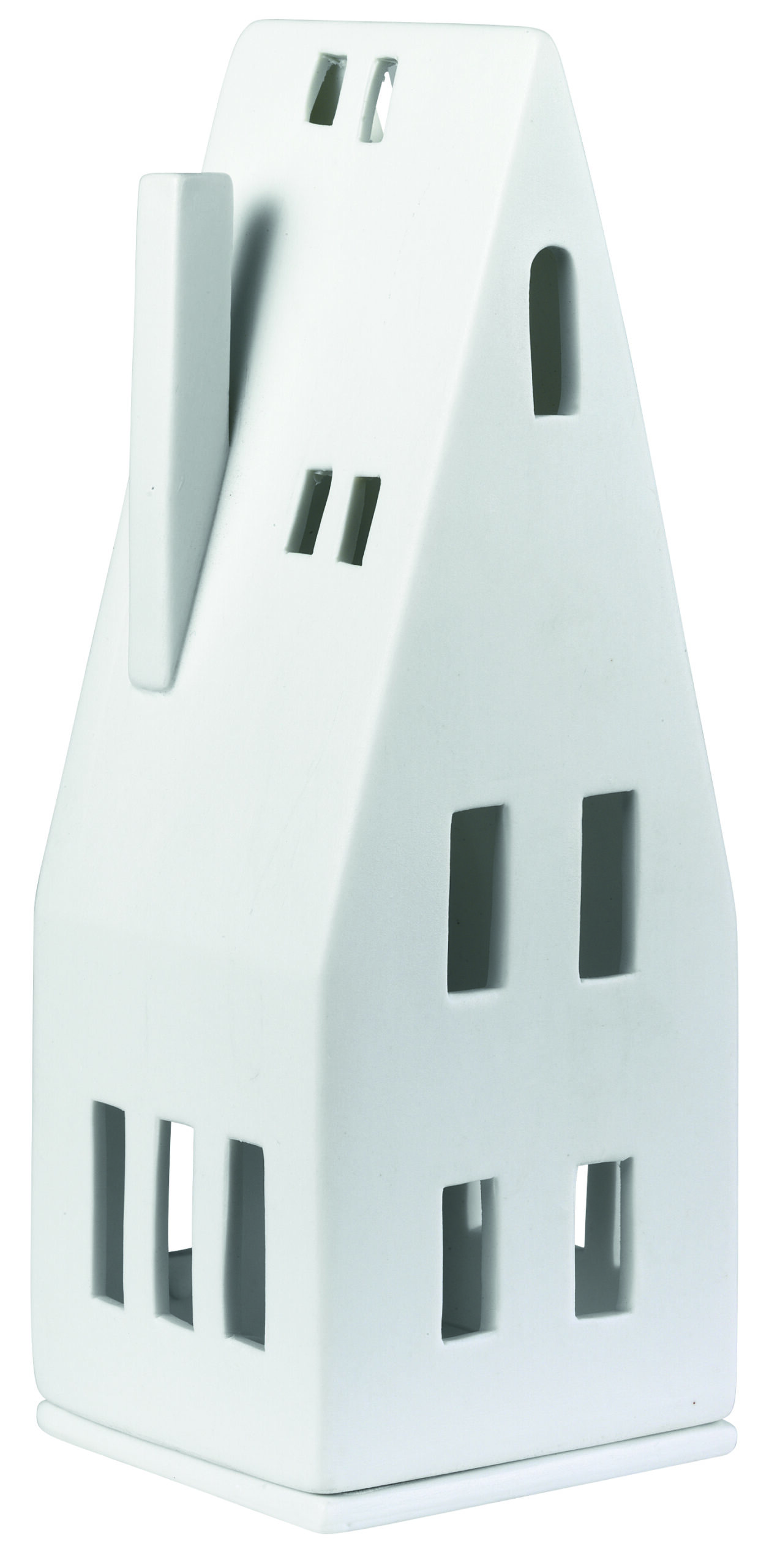 Illuminated House with Sharp Roof