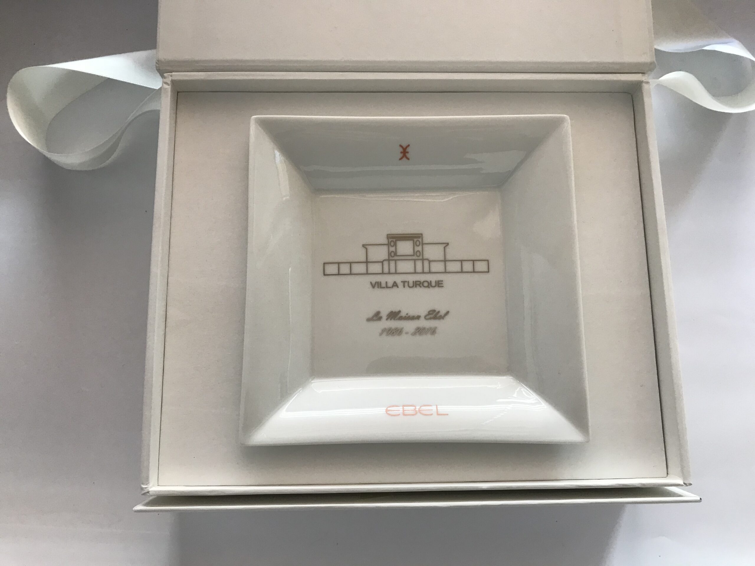 New Ebel watch ashtray with box and paper with Ebel history - Image 2