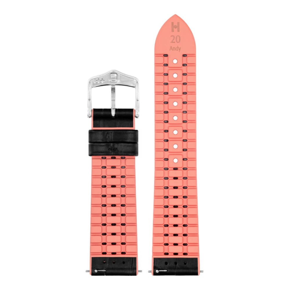 Hirsch Andy M black with pink calf leather watch strap, 18 mm, 0922328150-2-18 - Image 2