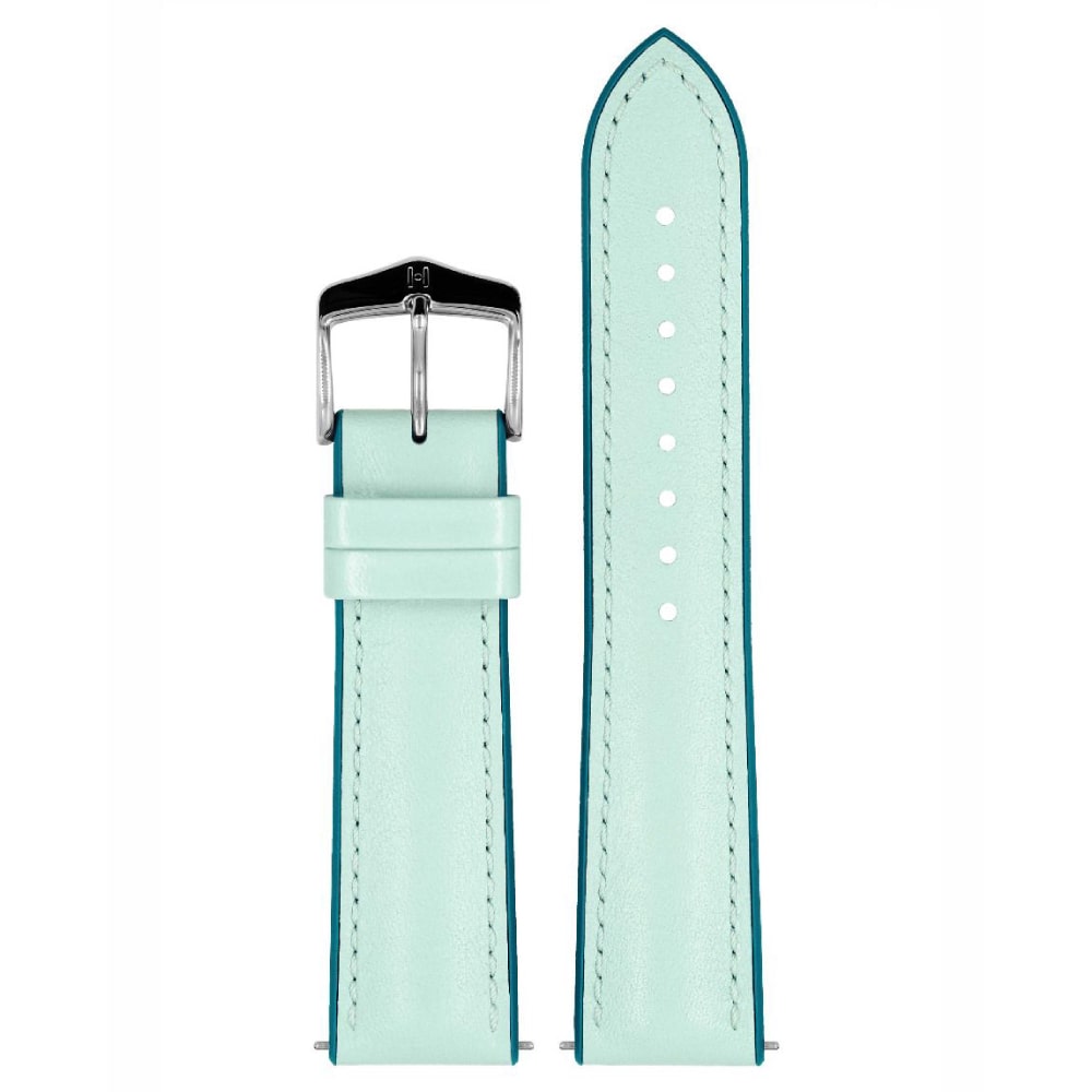 Hirsch LINDSEY light blue, Tiffany leather & rubber watch strap 18mm 0928302181-2-18 - Image 4