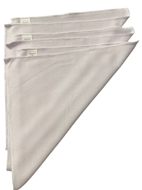 Buzzufy Microfiber High Performance Polishing Cloths – 3 PACK Premium Quality Cloth for Cleaning & Polishing – Lint-Free, Streak-Free for Cars, Household, Watches & Jewelry, Silver, Gold, Stainless Steel, 32 cm x 36 cm, White