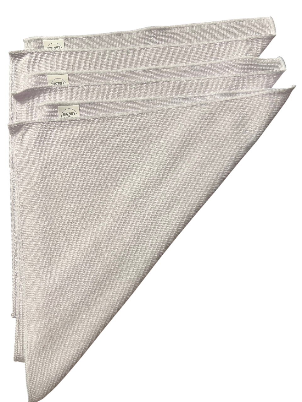 Buzzufy Microfiber High Performance Polishing Cloths – 3 PACK Premium Quality Cloth for Cleaning & Polishing – Lint-Free, Streak-Free for Cars, Household, Watches & Jewelry, Silver, Gold, Stainless Steel, 32 cm x 36 cm, White