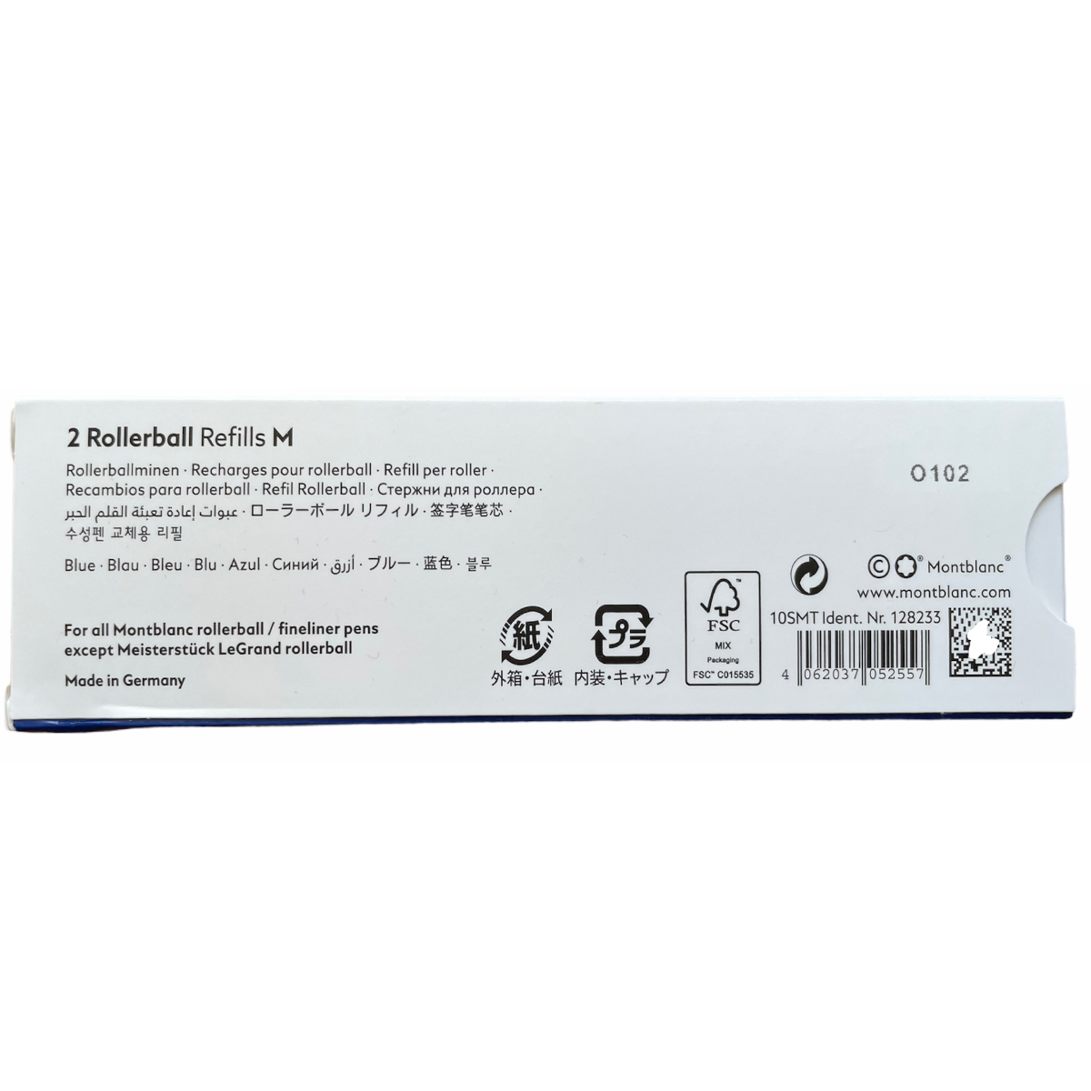 Montblanc rollerball refills pens size M blue color 2 in pack - Image 2