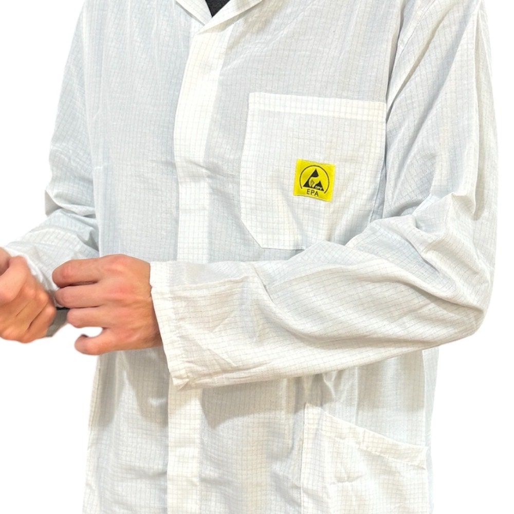 Work coat antistatic for watchmakers, white, size XL - Image 2