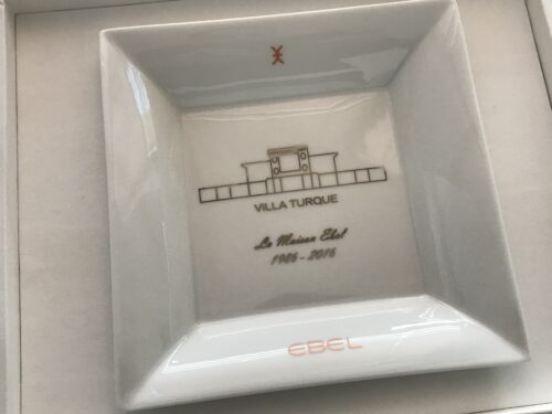 New Ebel watch ashtray with box and paper with Ebel history