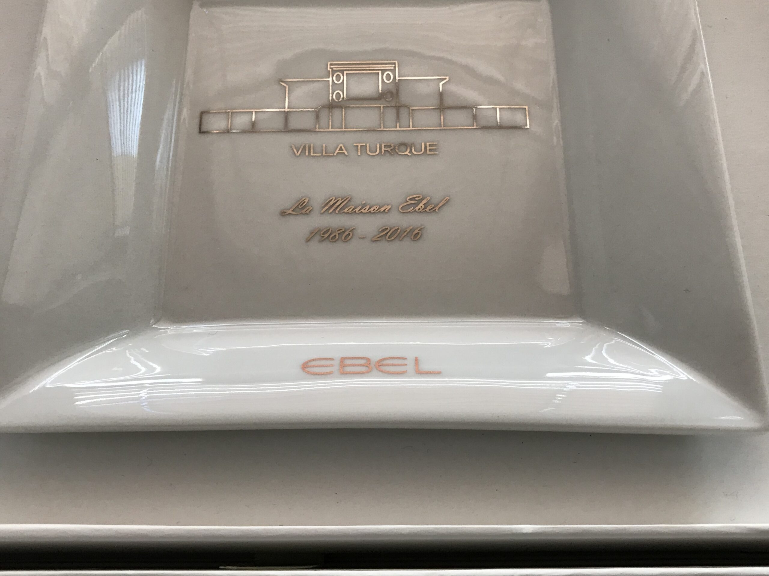 New Ebel watch ashtray with box and paper with Ebel history - Image 3