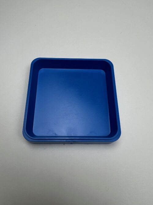 Bergeon 2379, Blue Plastic Square Supplies Tray, 70 x 70 x 13 mm, Solvent Resistant