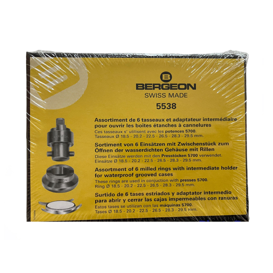 Bergeon 5538 set of inserts for waterproof watch cases with grooves / teeth, for Bergeon 5700 - Image 3