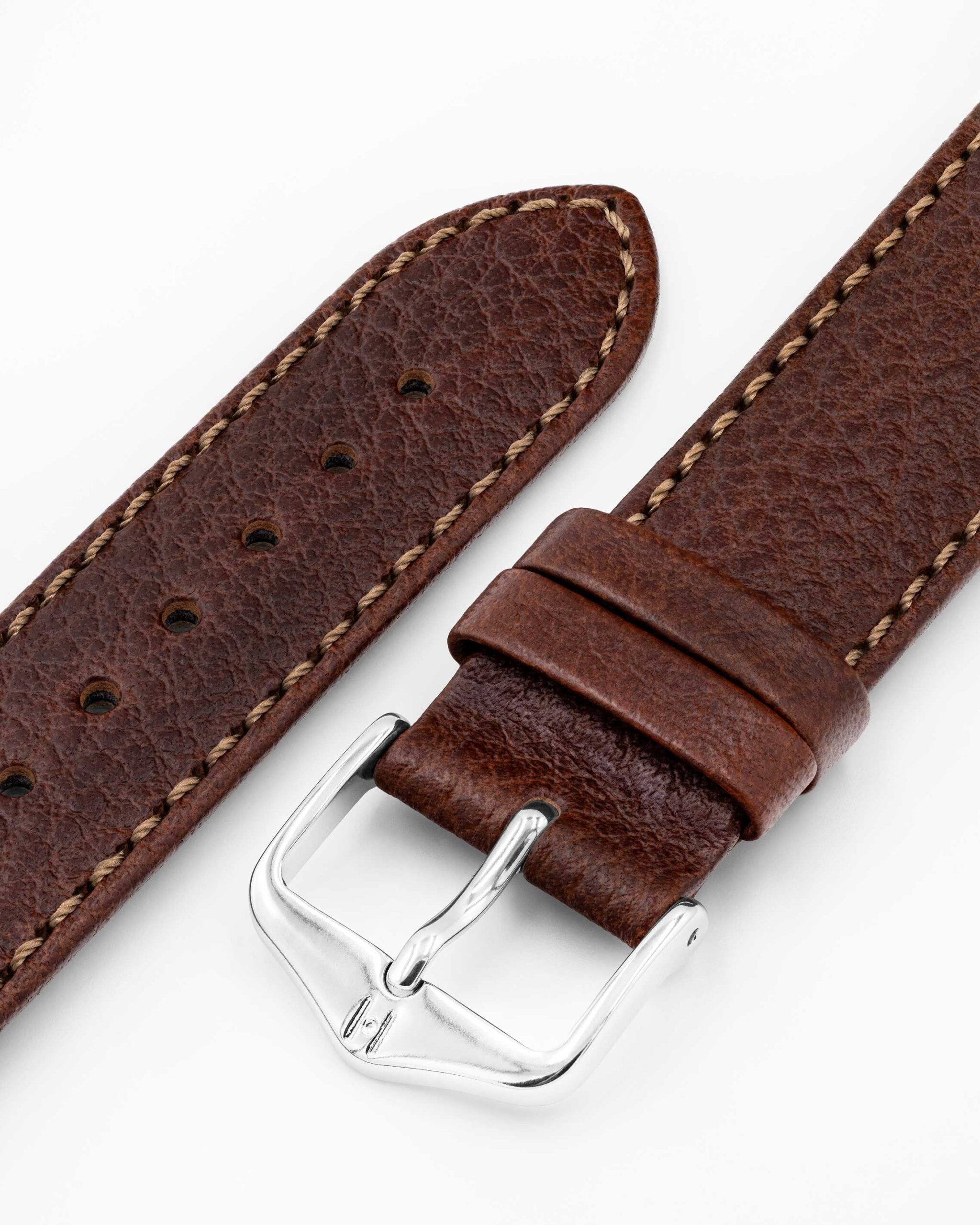Hirsch Forest Watch Strap, Brown, Quick Release, 22 mm Lug, 20 mm Buckle, Length 120/80 mm, Size L, Ref. 17920210-2-22 - Image 2